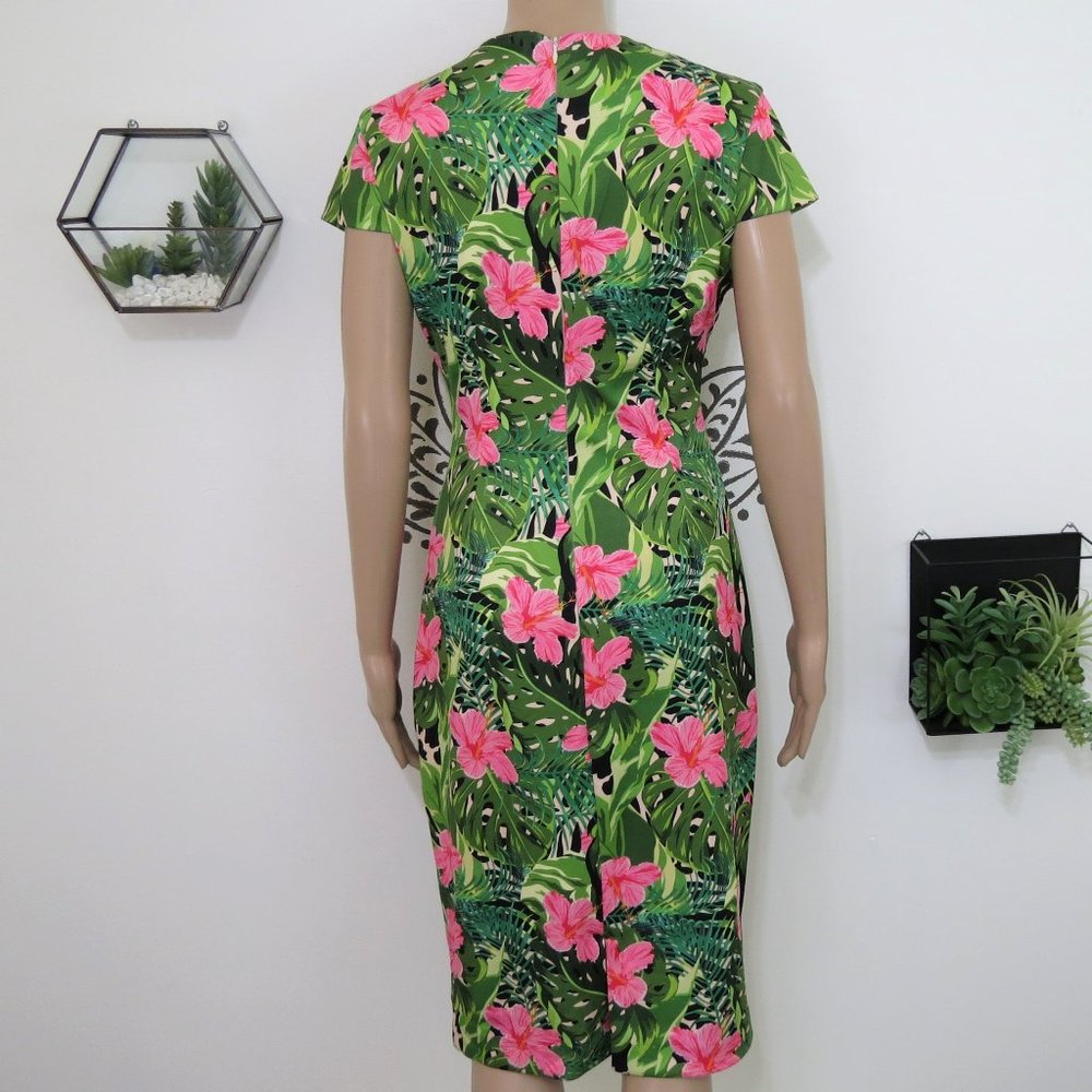 NWT Alexia Admor Tropical Foliage Dress M - Picture 2 of 3